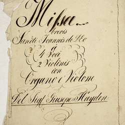 A 129, J. Haydn, Missa brevis Hob. XXII-7 (kleine Orgelsolo-Messe), Titelblatt-2.jpg