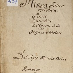 A 37, F.X. Brixi, Missa Aulica festiva, Titelblatt-1.jpg