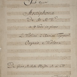 L 17, M. Haydn, Sub tuum praesidium, Titelblatt-1.jpg