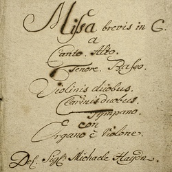 A 136, M. Haydn, Missa brevis, Titelblatt-1.jpg
