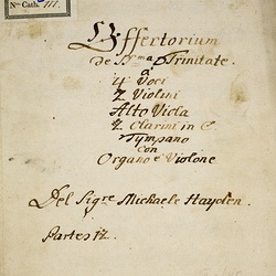 B 111, M. Haydn, Tres sunt qui testimonium, Titelblatt-1.jpg