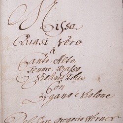 A 78, G.J. Werner, Missa Quasi vero, Titelblatt-1.jpg