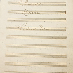 B 100, W.A. Mozart, Splendente deus, Violino I-1.jpg