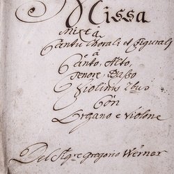 A 67, G.J. Werner, Missa mixta, Titelblatt-1.jpg