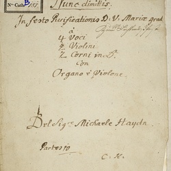 B 181, M. Haydn, Nunc dimittis servum tuum, Titelblatt-1.jpg