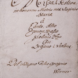 A 68, G.J. Werner, Missa festiva in honorem matris meae Virginis Mariae, Titelblatt-1.jpg