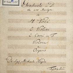 B 205, M. Haydn, Graduale Probasti domine cor meum, Titelblatt-1.jpg