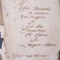 A 81, G.J. Werner, Missa festivalis in honorem divi peregrini, Titelblatt-1.jpg