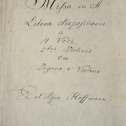 A 101, L. Hoffmann, Missa Liberae dispositionis, Titelblatt-1.jpg