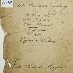 A 134, M. Haydn, Missa brevis Sancti Raphaelis Archangeli, Titelblatt-1.jpg