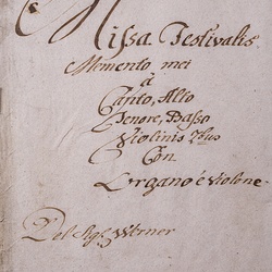 A 70, G.J. Werner, Missa festivalis memento mei, Titelblatt-1.jpg