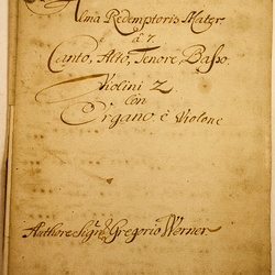 H 10, G.J. Werner, Alma redemptoris mater, Titelblatt-1.jpg