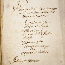 E 33, G.J. Werner, Pastorella da Cantarsi, Titelblatt-1.jpg