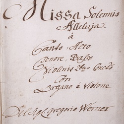 A 73, G.J. Werner, Missa solemnis Alleluia, Titelblatt-1.jpg