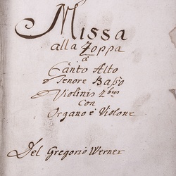 A 66, G.J. Werner, Missa alla zoppa, Titelblatt-1.jpg