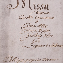 A 52, G.J. Werner, Missa festiva Cursum consummavi , Titelblatt-1.jpg