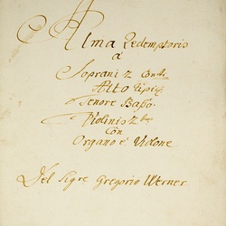 H 11, G.J. Werner, Alma redemptoris mater, Titelblatt-1.jpg